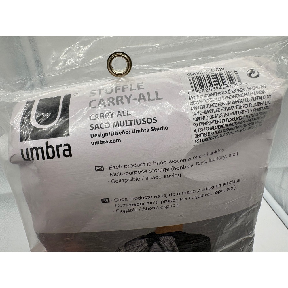 Umbra Stuffle Carry-All Laundry Bag Space Saving Collapsible Toy Clothes Storage
